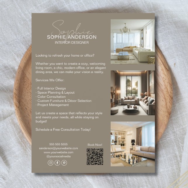 Modernes Berufliches Tauerngeschäft Flyer (Modern Professional Taupe Business Flyer)