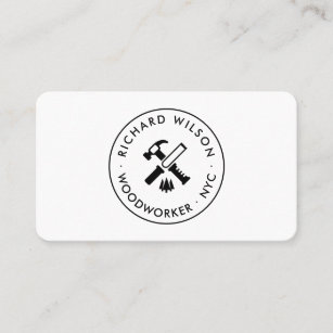 Modernes berufliches Tischlerschwarzweiss-logo Visitenkarte