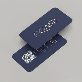 Modernes Berufliches Unternehmen Monogram Dark Blu Visitenkarte