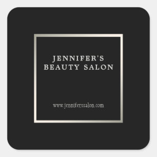 Modernes berufliches Werbemittel für schwarz-silbe Quadratischer Aufkleber