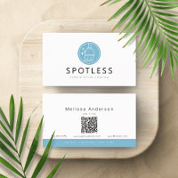 Modernes Besen-Logo QR-Code Reinigungsdienst Magd