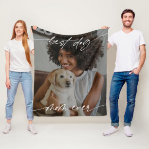 Modernes Best Dog Mama je Foto Dark Overlay Script Fleecedecke