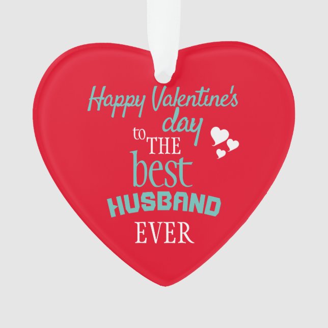 Modernes Best Husband je Valentinstag Rot Ornament (Vorderseite)