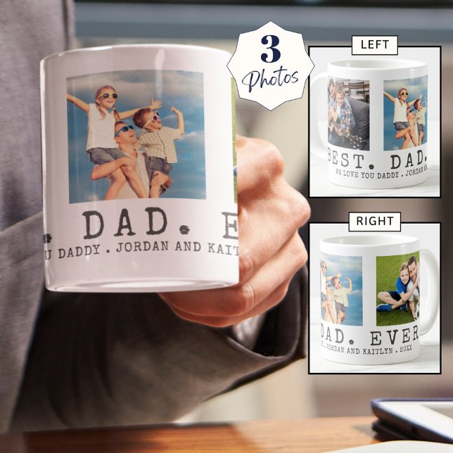 Modernes BEST VATER EVER Foto Personalisiert Kaffeetasse (Von Creator hochgeladen)