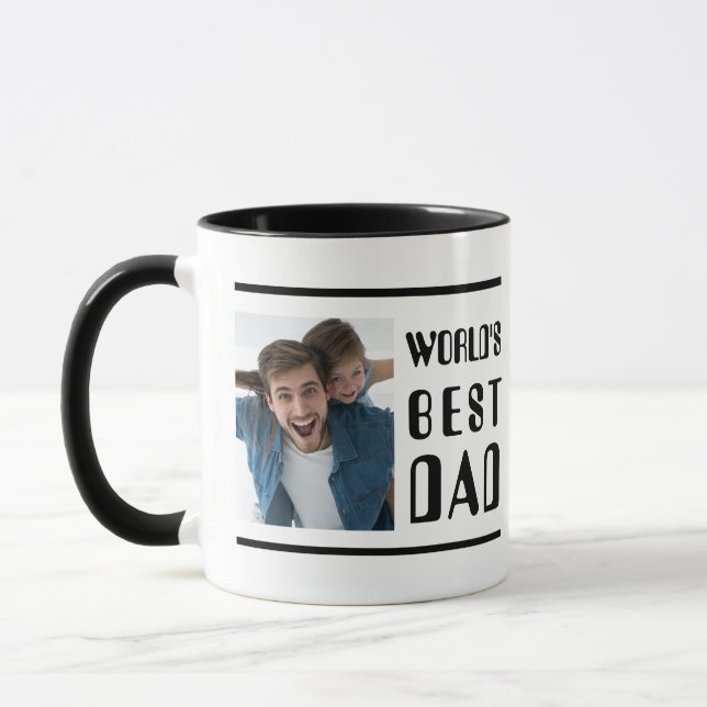 Modernes Best Vater Foto Tasse (Links)