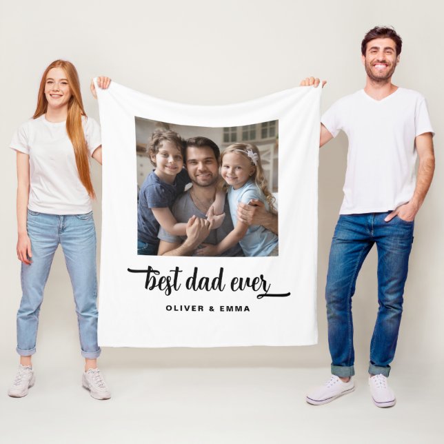 Modernes Best Vater je Script-Foto Fleecedecke (Beispiel)
