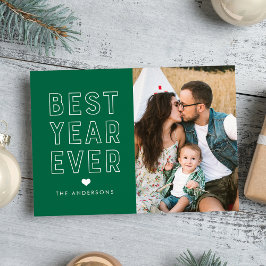 Modernes Best Year Eve Green Foto Feiertagskarte