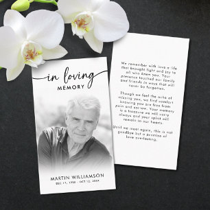 Modernes Bestattungs-Foto Love Memory Prayer Card Visitenkarte