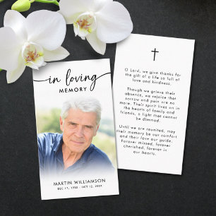 Modernes Bestattungs-Foto Love Memory Prayer Card Visitenkarte