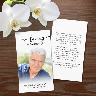 Modernes Bestattungs-Foto Love Memory Prayer Card Visitenkarte