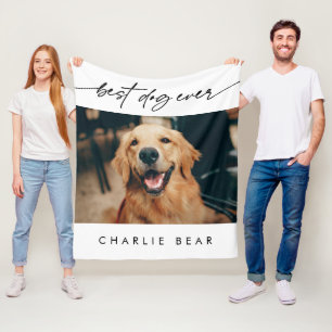 Modernes, bester Hund je Foto Handgeschriebenes Sk Fleecedecke