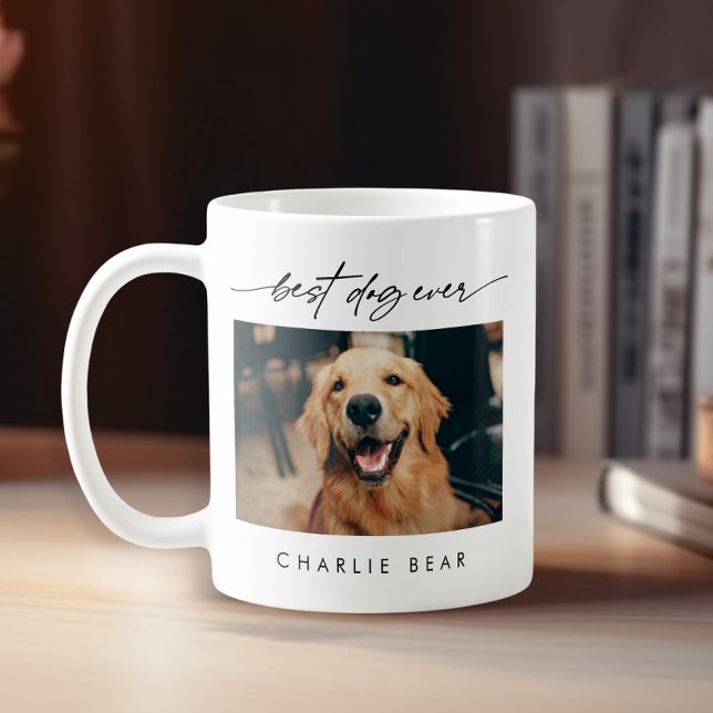 Modernes, bester Hund je Foto Handgeschriebenes Sk Kaffeetasse (Von Creator hochgeladen)