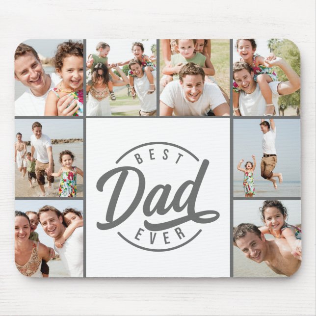 Modernes, bester Vater je Foto Collage Mouse Pad Mousepad (Vorne)