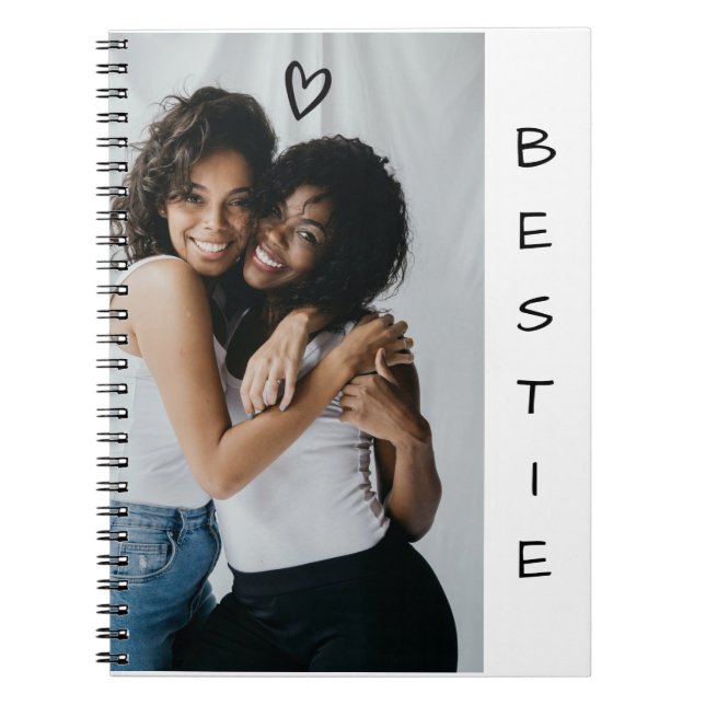 Modernes Bestie Notebook mit Minimalistischer BEST Notizblock (Vorderseite)