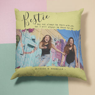 Modernes Bestie Quote Foto Personalisierte BESTE F Kissen