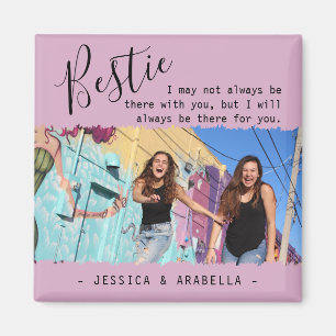 Modernes Bestie Quote Foto Personalisierte BESTE F Magnet