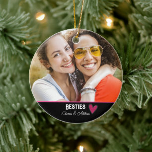 Modernes Besties Best Friend Foto Keramik Ornament