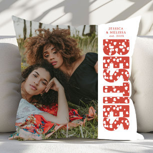 Modernes Besties Foto Geschenkkissen Kissen
