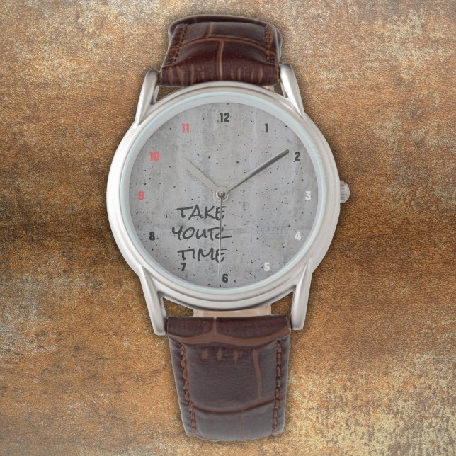 Modernes Beton, schwarz, weiß, rot Armbanduhr (Von Creator hochgeladen)