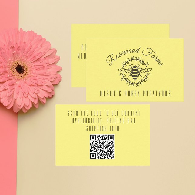 Modernes Bienenreich mit QR Code Business Card Visitenkarte (Von Creator hochgeladen)