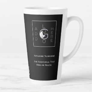 Modernes Black Add Your Logo Business Marketing Milchtasse
