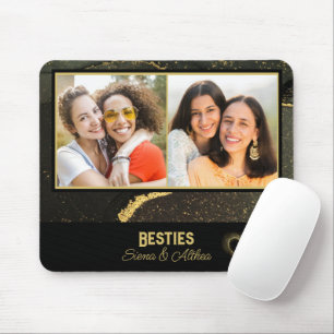 Modernes Black and Gold Best Friend Foto Mousepad