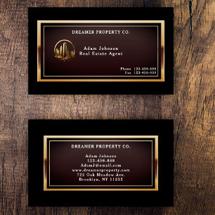 Modernes Black and Gold Real Anwesen Visitenkarte