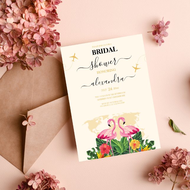 Modernes Black and Gold Reisepass Bridal Einladung (Von Creator hochgeladen)