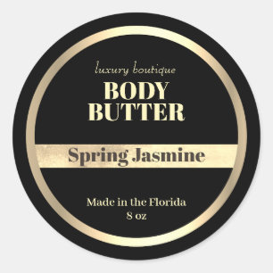 Modernes Black Body Butter Wellness-Center Salon P Runder Aufkleber