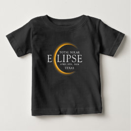 Modernes Black & Gold 2024 Texas Total Solar Eclip Baby T-shirt