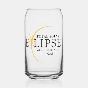 Modernes Black & Gold 2024 Texas Total Solar Eclip Dosenglas
