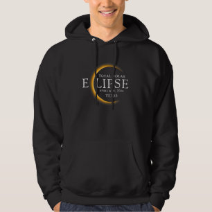 Modernes Black & Gold 2024 Texas Total Solar Eclip Hoodie