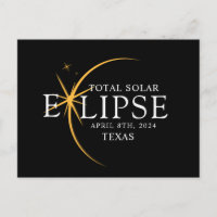 Modernes Black & Gold 2024 Texas Total Solar Eclip