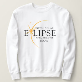 Modernes Black & Gold 2024 Texas Total Solar Eclip Sweatshirt
