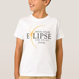 Modernes Black & Gold 2024 Texas Total Solar Eclip T-Shirt