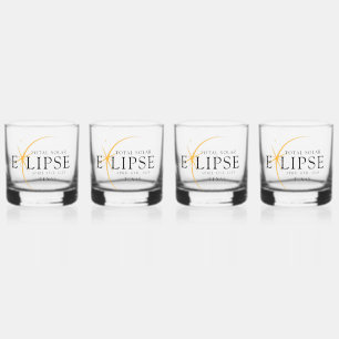 Modernes Black & Gold 2024 Texas Total Solar Eclip Whiskyglas
