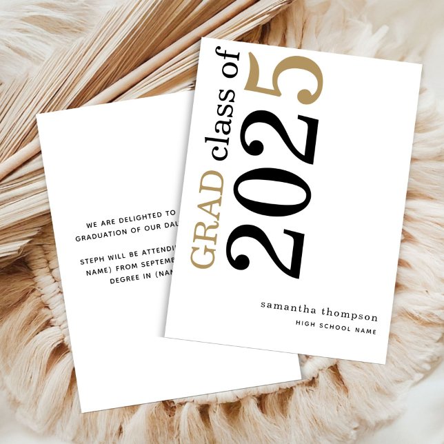 Modernes Black Gold 2025 Abschluss Ankündigung (front and back view)