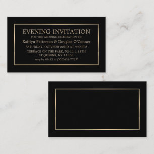 Modernes Black & Gold Abend Event Ticket Einladung