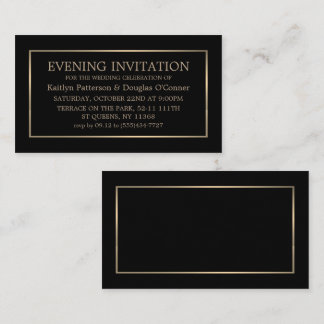 Modernes Black & Gold Abend Event Ticket Einladung