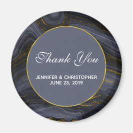 Modernes Black & Gold Agate Stone Abstrakt Vielen Magnet