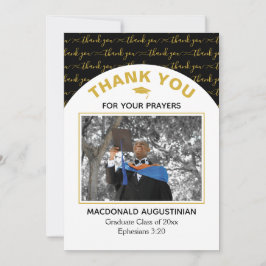 Modernes Black Gold Graduate Foto Danke Karte