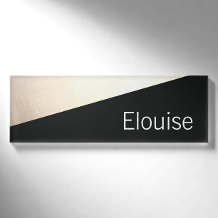 Modernes Black Gold Mitarbeiter Name Tag Abzeichen Namenschild