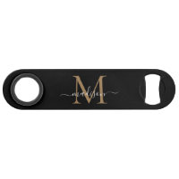 Modernes Black Gold Monogram Girly Elegantes Scrip