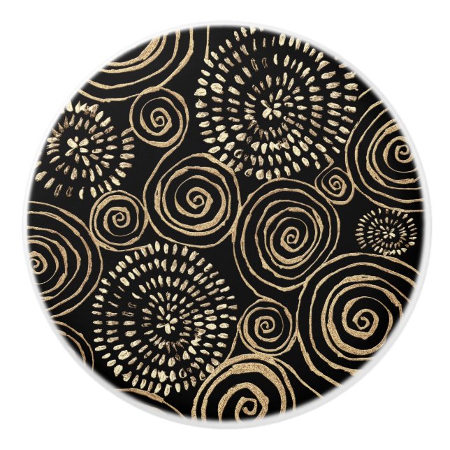 Modernes Black Gold Silver Keramikknauf (Vorderseite)