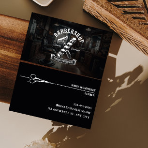 Modernes Black Hair Stylist Barbershop Visitenkarte