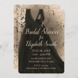 Modernes Black & Peach Glow Glam Bridge Brautparty Einladung