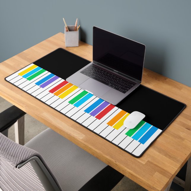 Modernes Black Piano Personalisierte Tastatur Schreibtischunterlage (Büro 2)