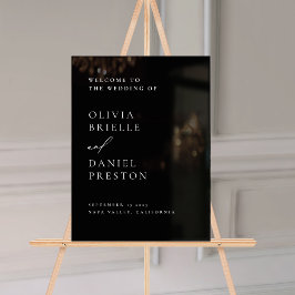 Modernes Black Wedding Minimalistisch Welcome Sign Acrylschild