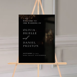 Modernes Black Wedding Minimalistisch Welcome Sign Acrylschild