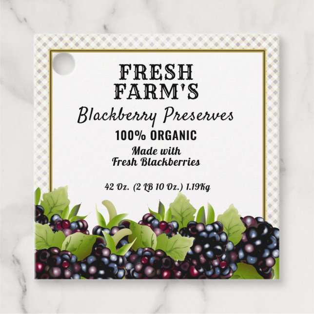 Modernes BlackBerry-Obstkonserven | Jar Label (Vorderseite)